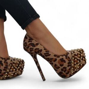 Stud Cheetah Heels